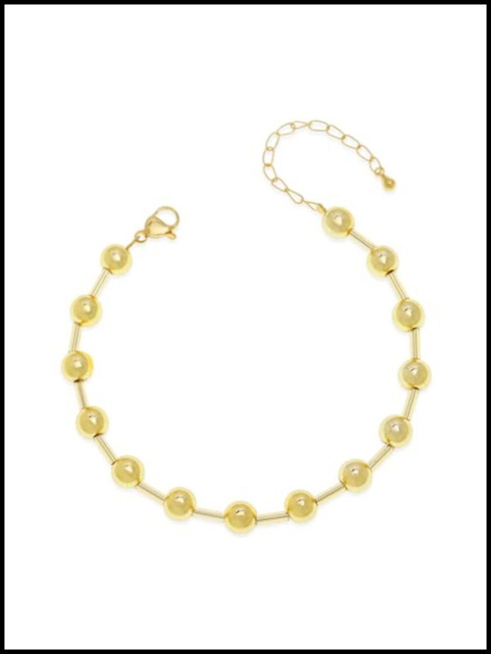Gold Ball Beaded Bracelet Dainty Stackable Boho Link Bracelets